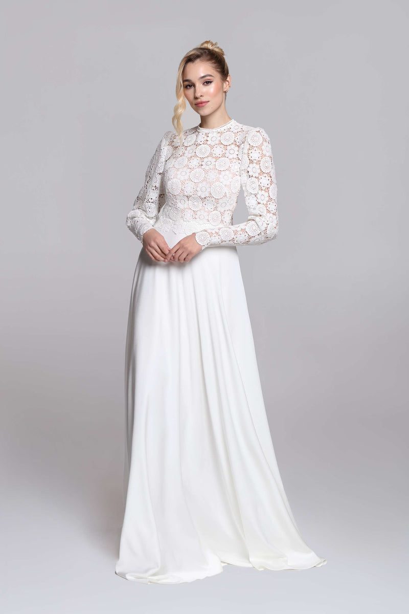 FAY bridal lace top – SADONI  Modern Designer Wedding Dresses